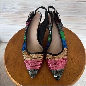 ZARA Sequin Multicolor Sling Back Pumps
Size 37 ( US 7)